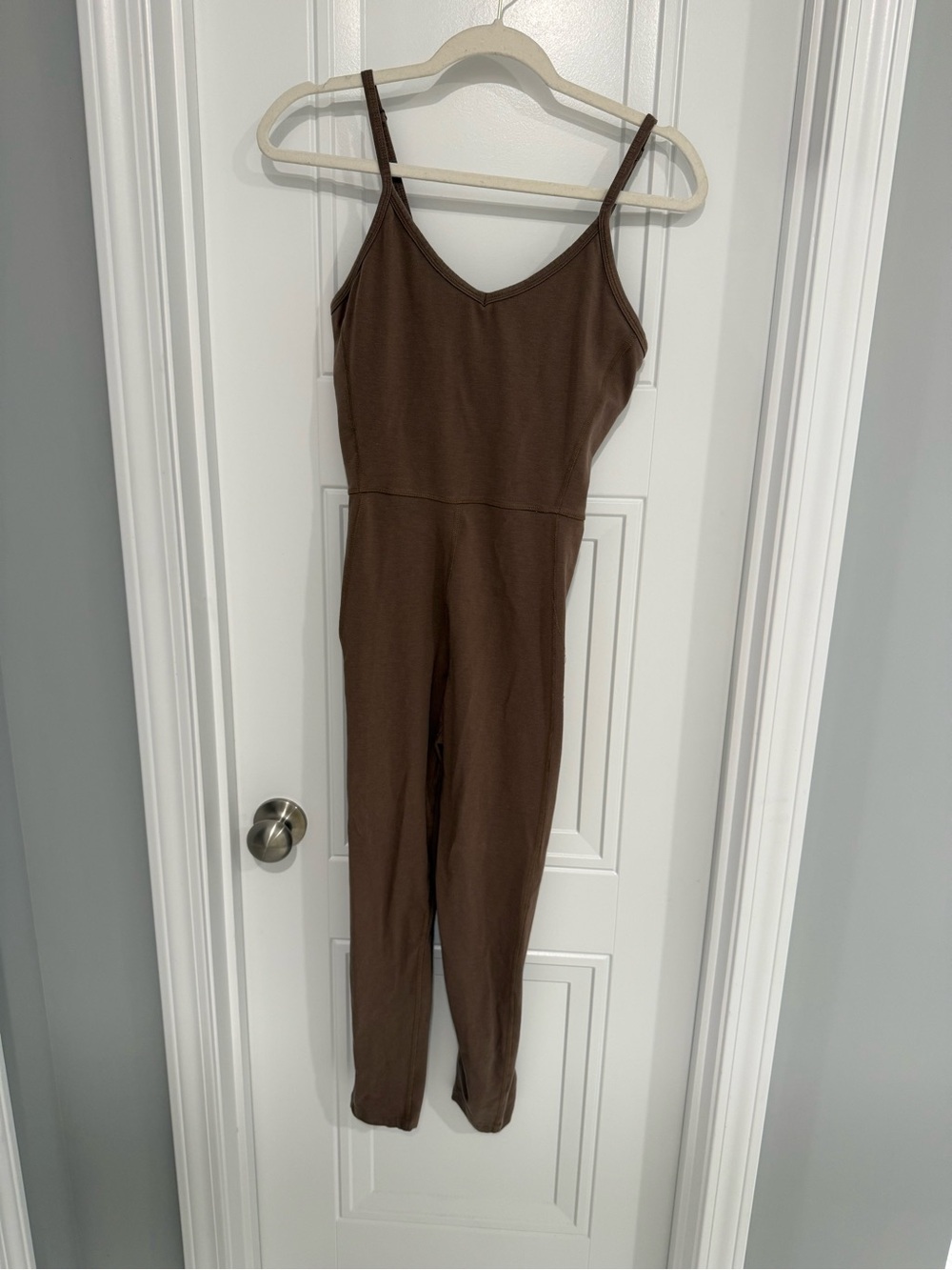 Old Navy Brown Slim-Fit Sleeveless V-Neck Jumpsuit